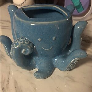 Ceramic Blue Octopus Bathroom Holder